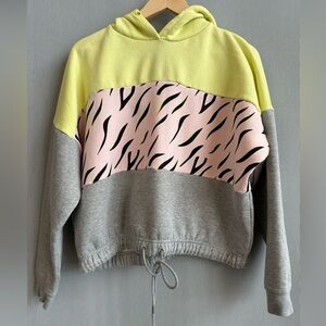 Genetic Apparel Pastel Colorblock Cropped Hoodie | Y2K Streetwear | Size M